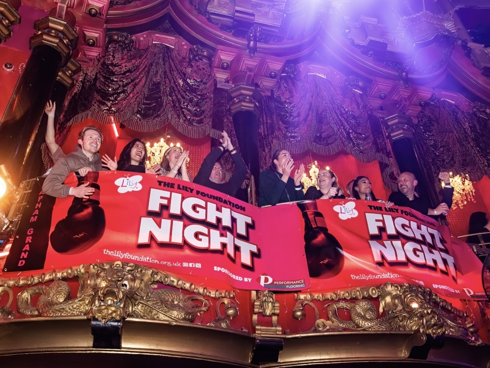 Supporters in the balcony seats at the Lily Fight Night