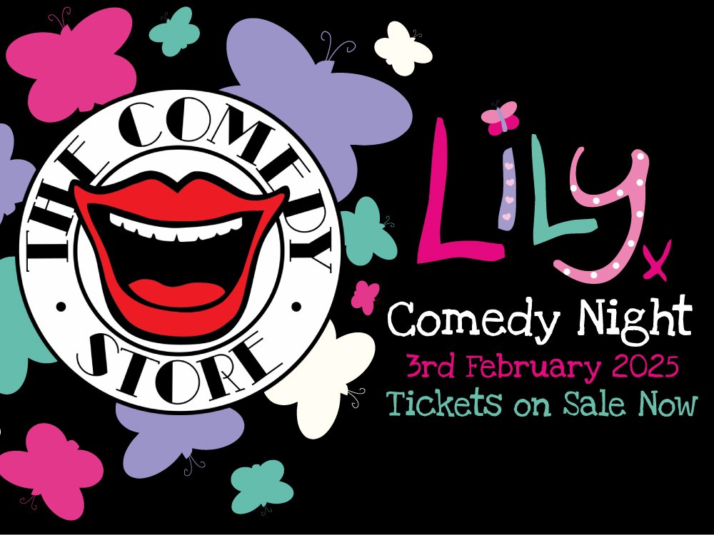 Illustrated advert for the Lily Foundation Comedy Night