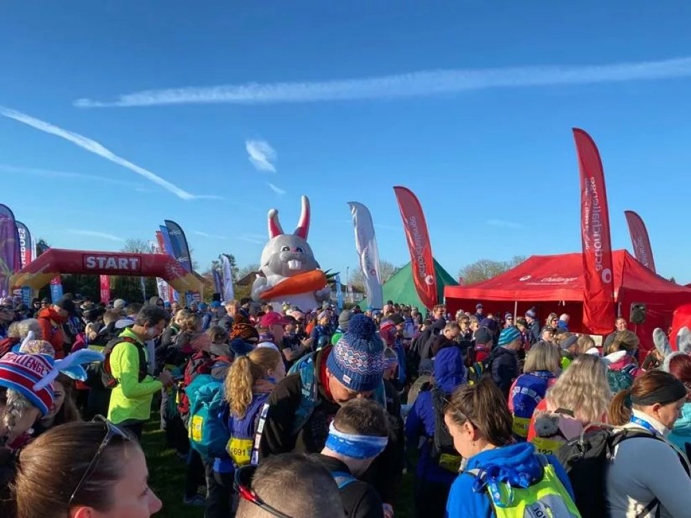 Easter 50 Ultra Challenge 2025 - A group of people at the start of the Easter Ultra charity challenge