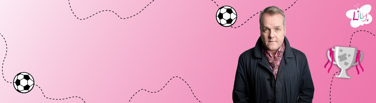 Comedian Kevin Day in a black coat against a pink background