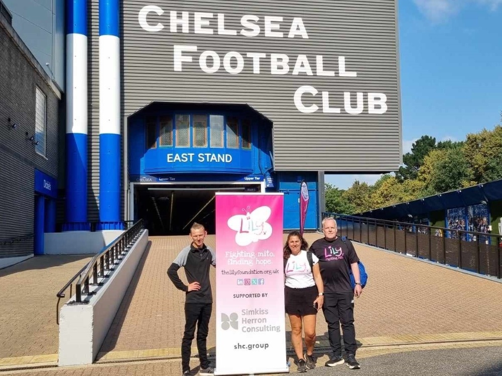 Kevin and his team of walkers at Chelsea Football Club