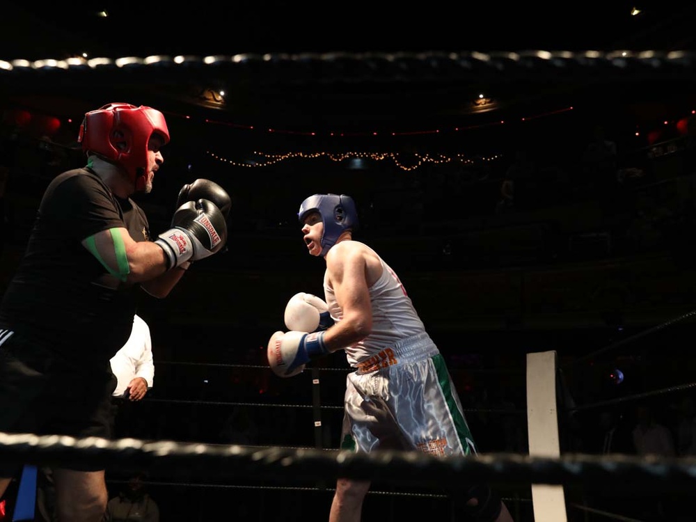 Two boxers in the ring at Lily fight night