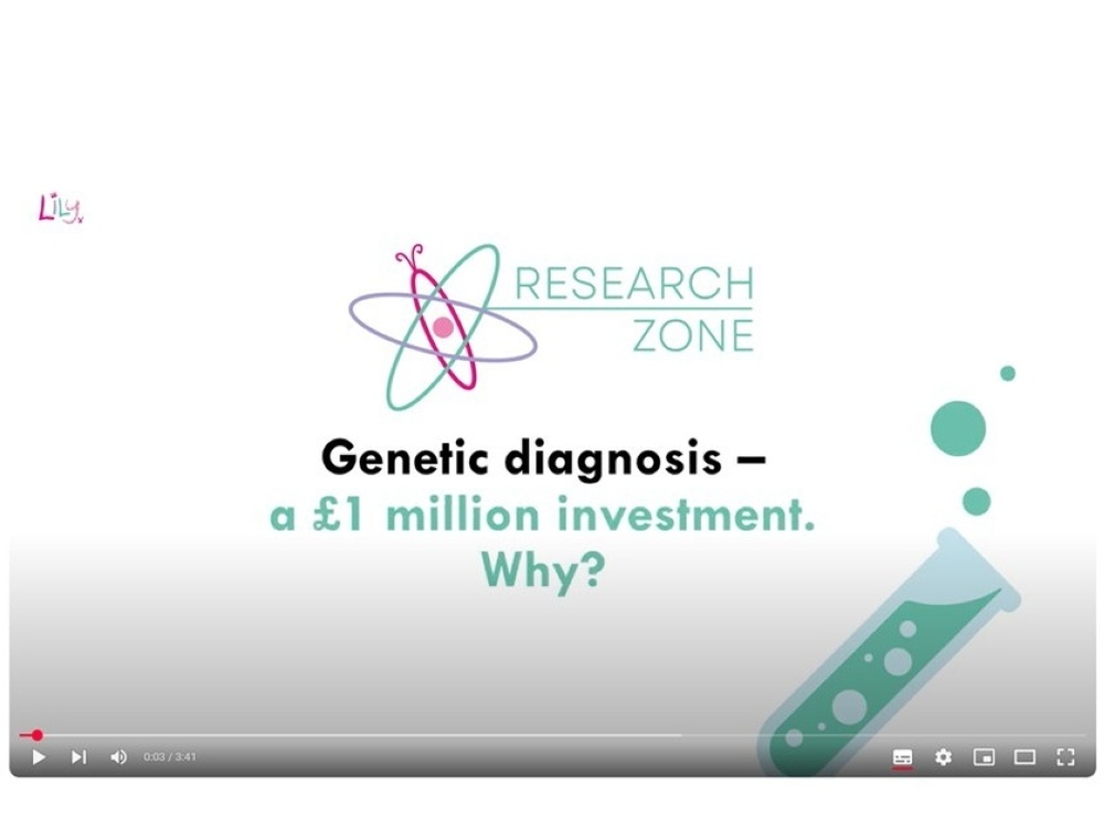 Screengrab of The Lily Foundation's genetic diagnosis video on YouTube