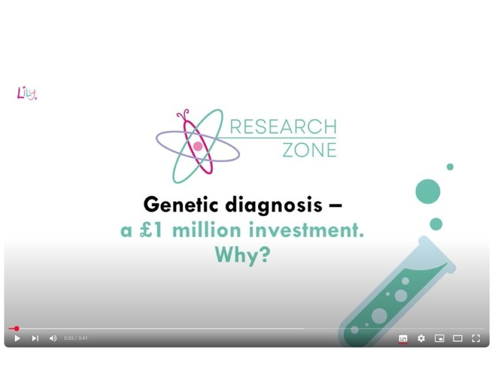 Screengrab of The Lily Foundation's genetic diagnosis video on YouTube